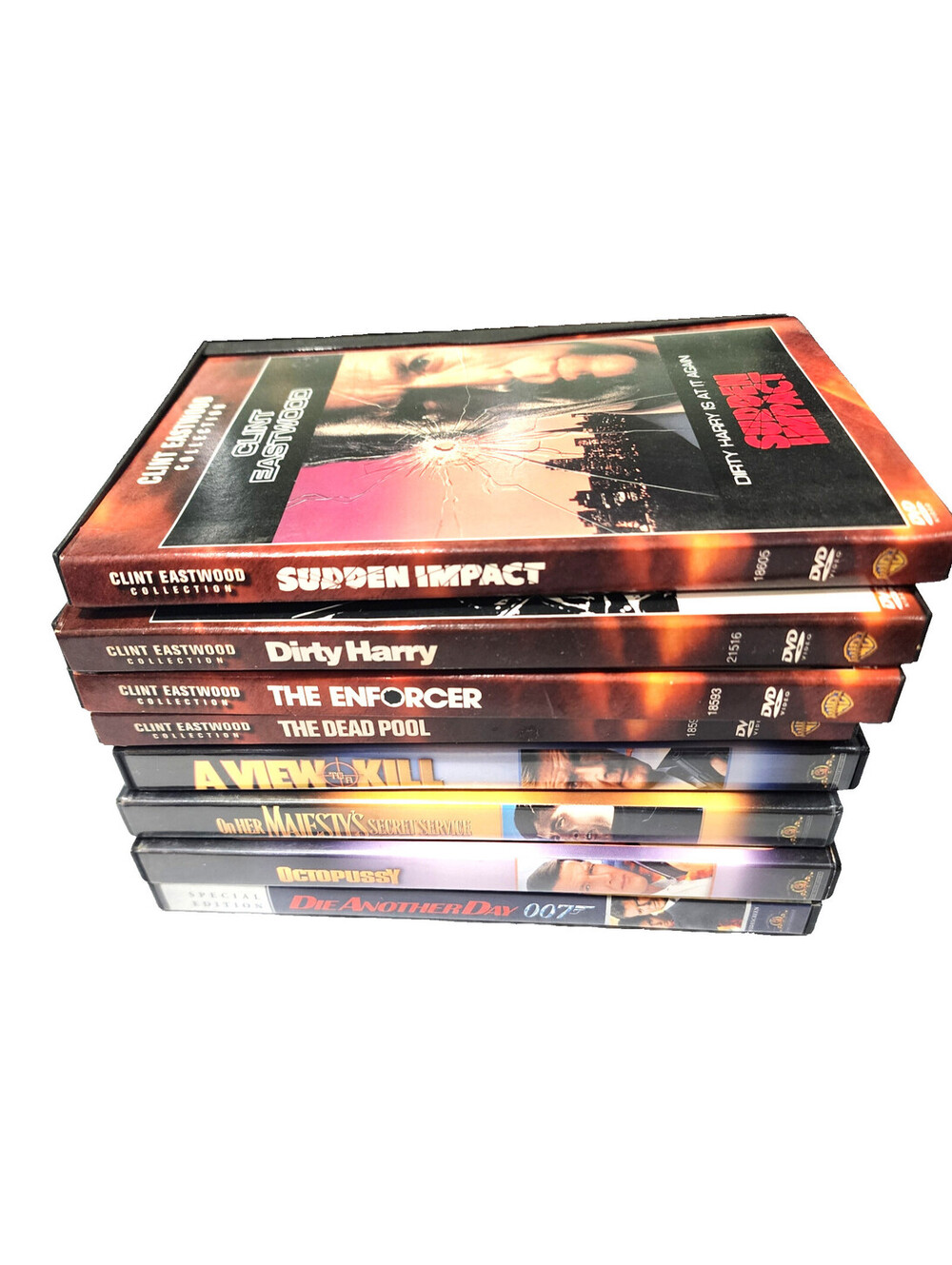 Clint Eastwood Dirty Harry James Bond 007 DVD Lot of 8 Action Movies Collection